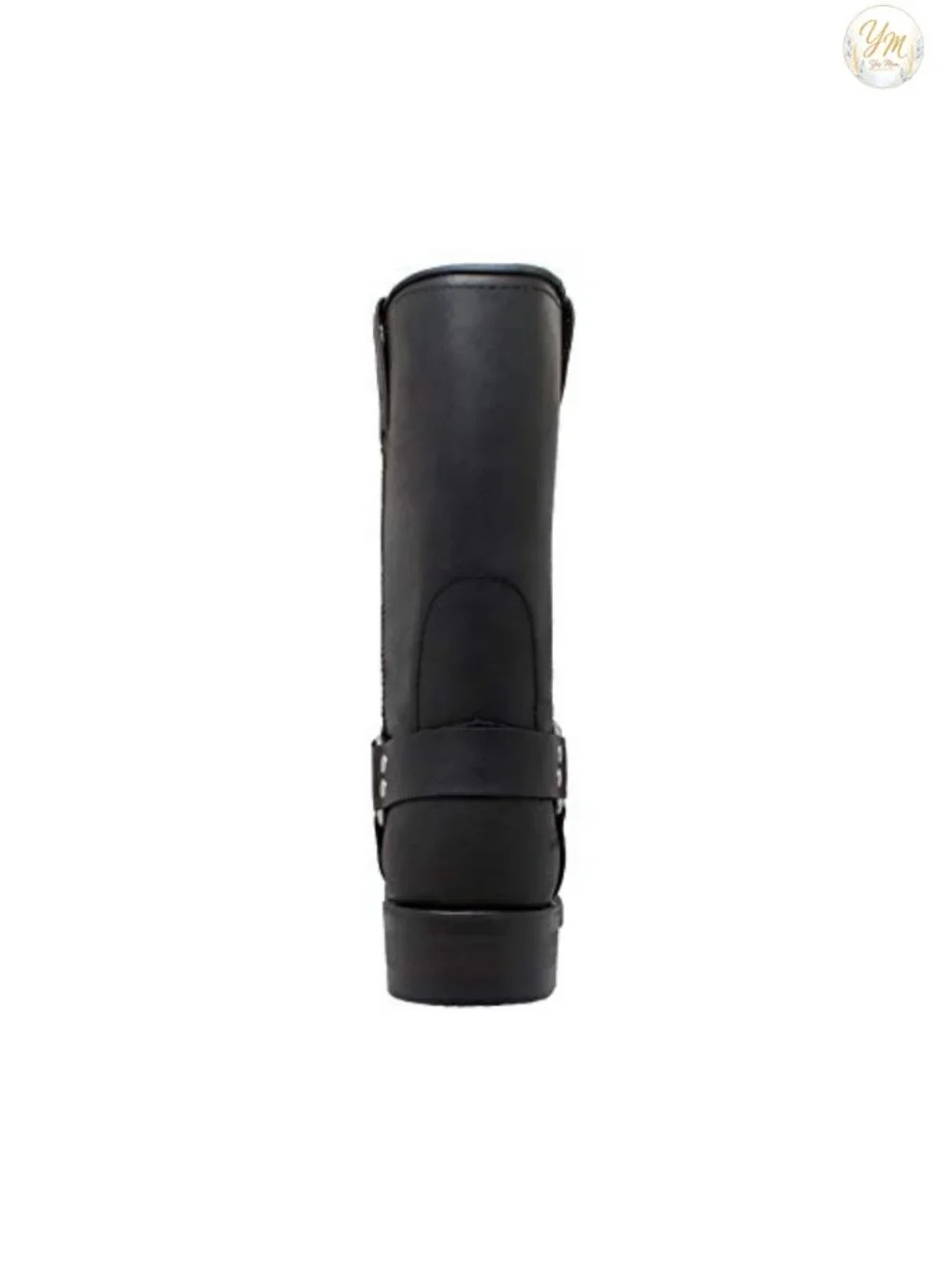 Full Grain Leather Men's Motorcycle Boots with Square Toe & Side Zipper